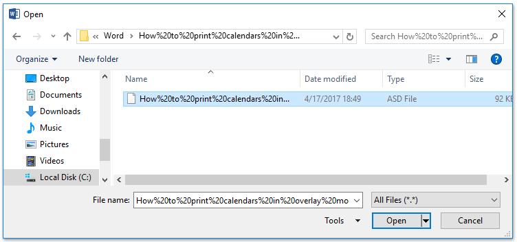 Khôi phục file Word đã mất bằng tính năng AutoRecover